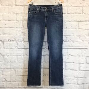Silver Jeans 30 Elyse Slim Boot Women’s Jeans Distressed Stretch L03601SSX406